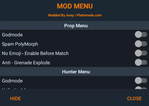 Hide Online - Hunters vs Props Ver. 4.9.10 MOD MENU APK, Godmode, Unlimited Ammo, Rapid Fire