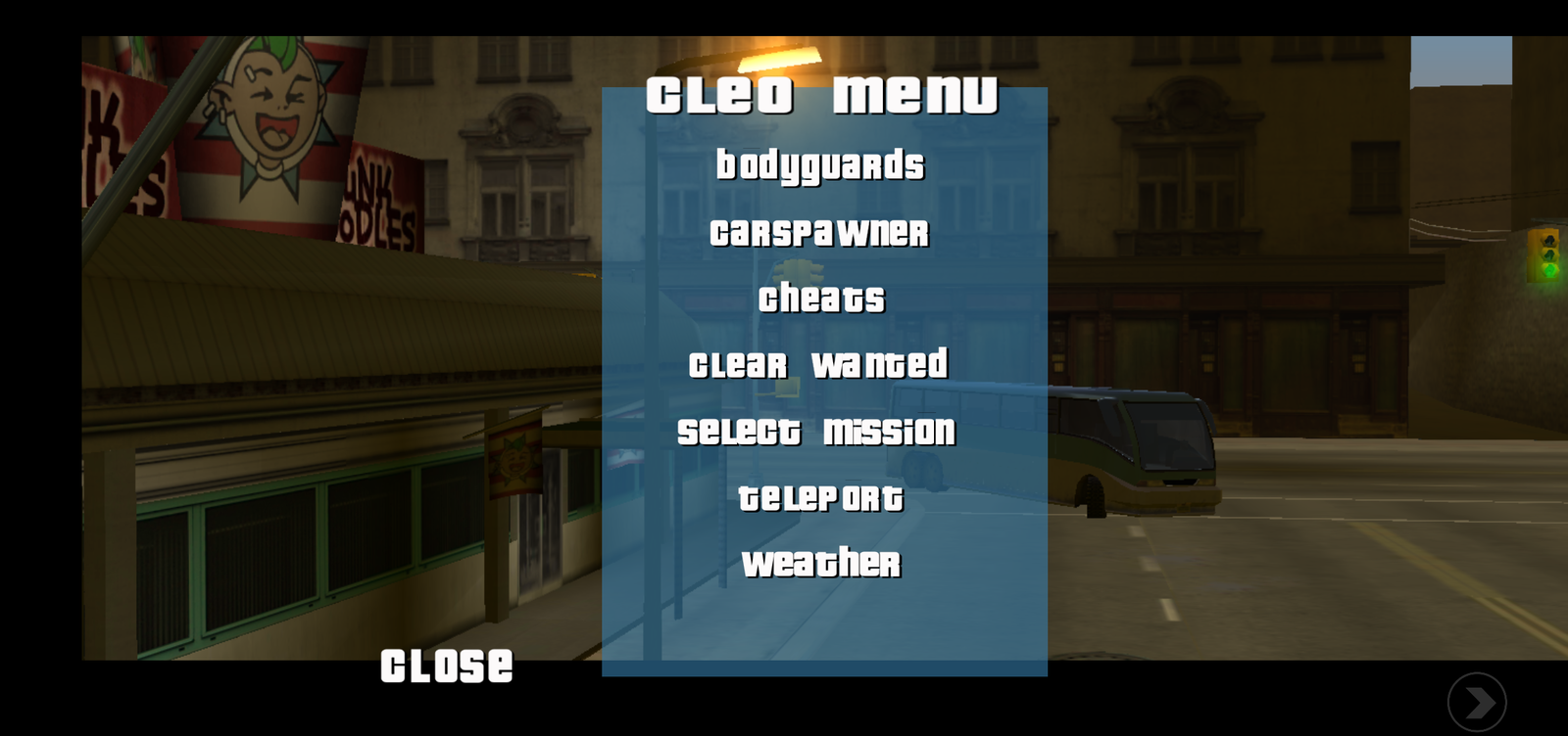 GTA Liberty City Stories Ver. 2.4 MOD APK Cleo Mod Menu Fast Man